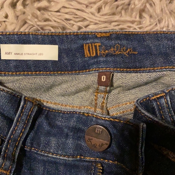 Kut from the Kloth Jeans Amy Ankle Straight Leg denim with distressed accent. 0 - Picture 7 of 10